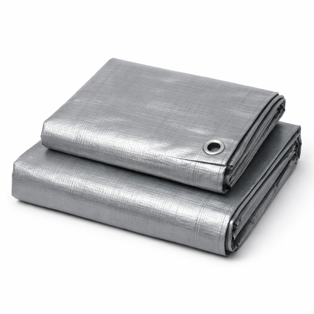 Silver waterproof tarpaulin sheet