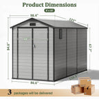 YardVault Resin Garden Storage Shed with Built-in Floor, Lock & Window