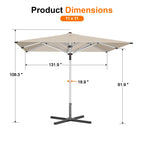 Garden Parasol – Square & Round | Heavy-Duty Aluminium Pole, Double Vent Canopy | 2.7m, 3m & 3.35m