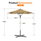 Garden Parasol – Square & Round | Heavy-Duty Aluminium Pole, Double Vent Canopy | 2.7m, 3m & 3.35m