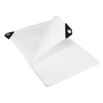 110GSM Waterproof Tarpaulin – Standard All-Weather Cover Sheet with Eyelets White