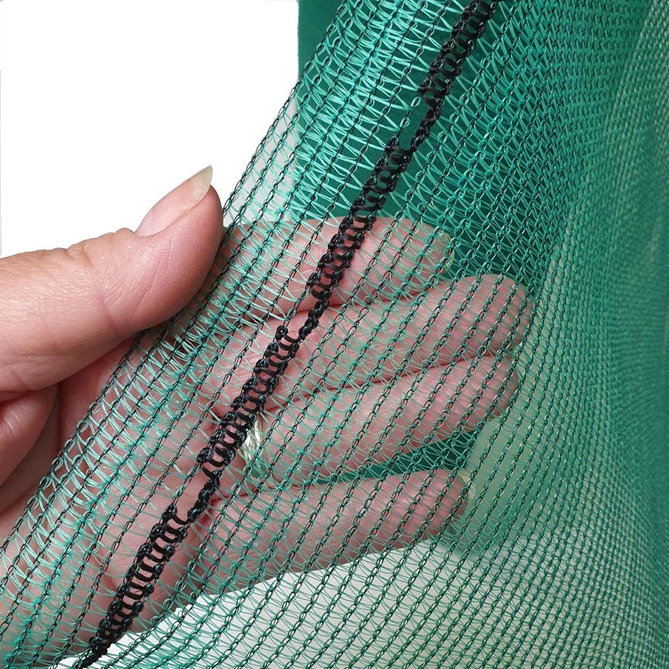 110gsm Green HDPE Wind Barrier Mesh with 50% Shade & 40% Airflow Reduction – UV Stabilised with 5cm Eyelets