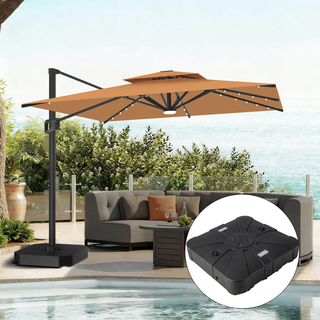Aegis Pro All-Weather Cantilever Parasol with LED Lights – Reinforced & Powder-Coated Aluminium Ribs and Pole