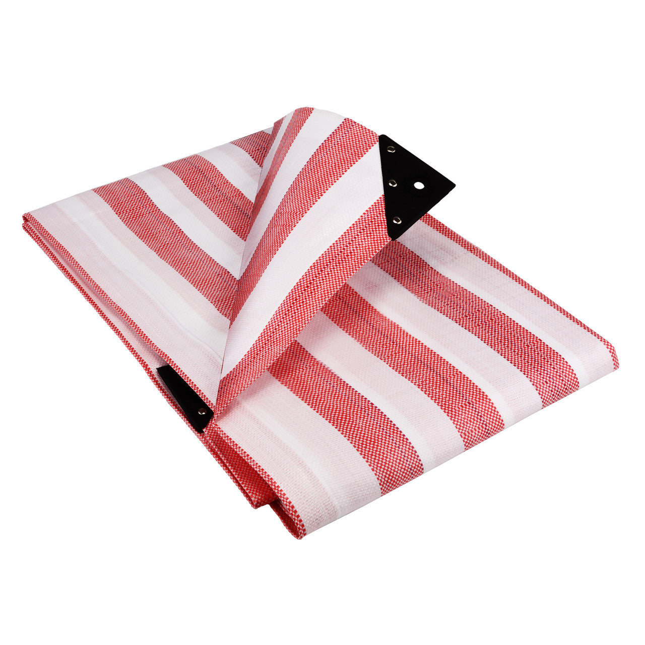 170GSM Striped Waterproof Tarpaulin – Heavy-Duty Market Cover Sheet Red White