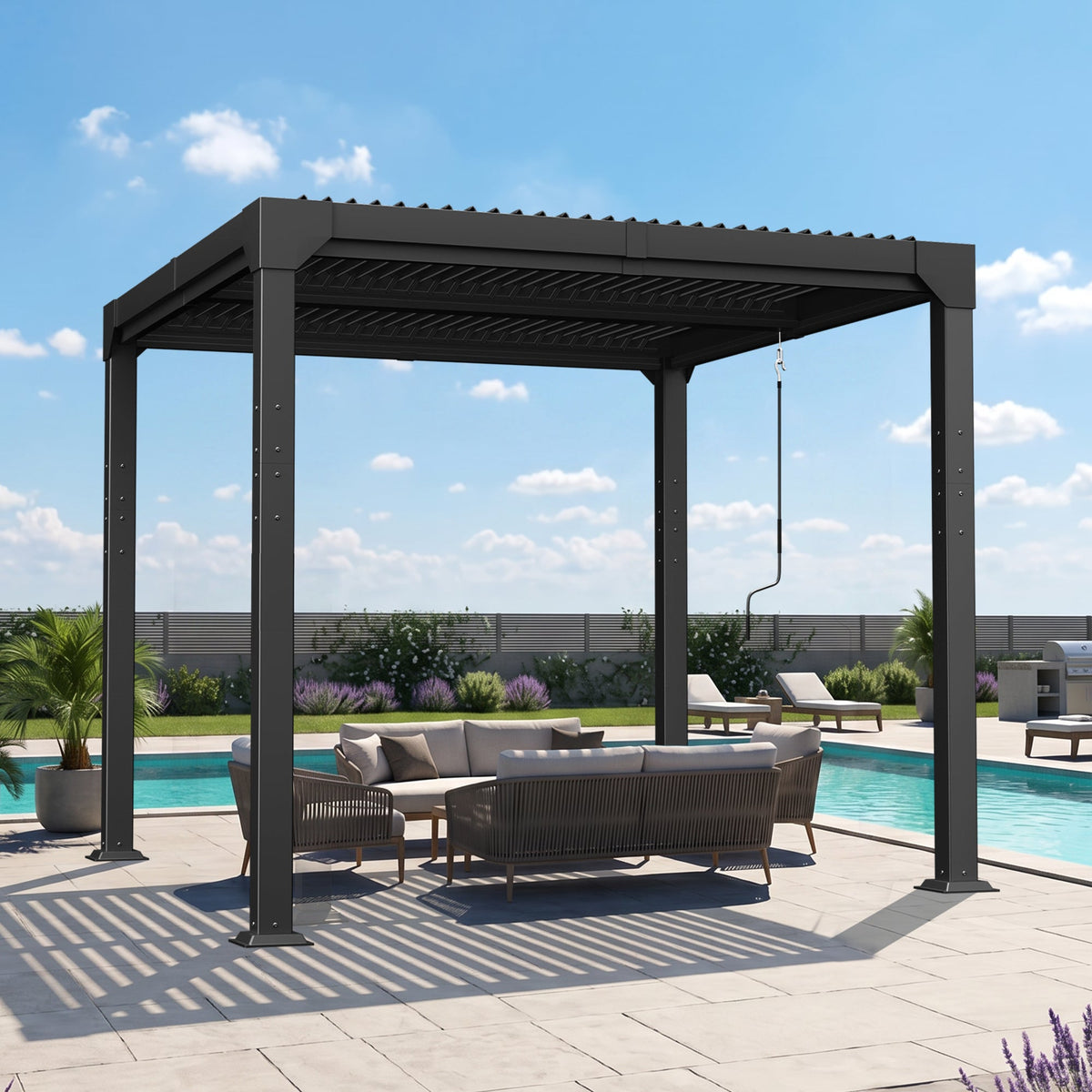 Atlantic Premium Louvred Pergola with Adjustable Roof Panels, Integrated Gutter System & Freestanding All-Weather Shelter
