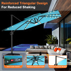 Aegis Pro All-Weather Cantilever Parasol with LED Lights – Reinforced & Powder-Coated Aluminium Ribs and Pole