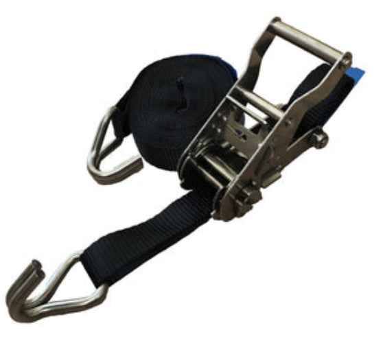 1200kg Stainless Steel Ratchet Straps with Double J Hooks – Heavy Duty Tie Down Straps, 4m to 15m