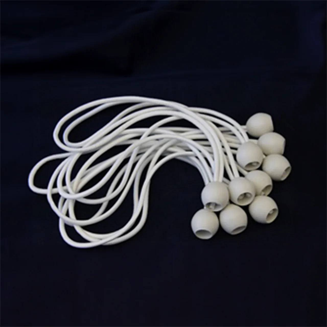 Heavy Duty 30cm White Ball Bungees - 25mm Ball White 30cm