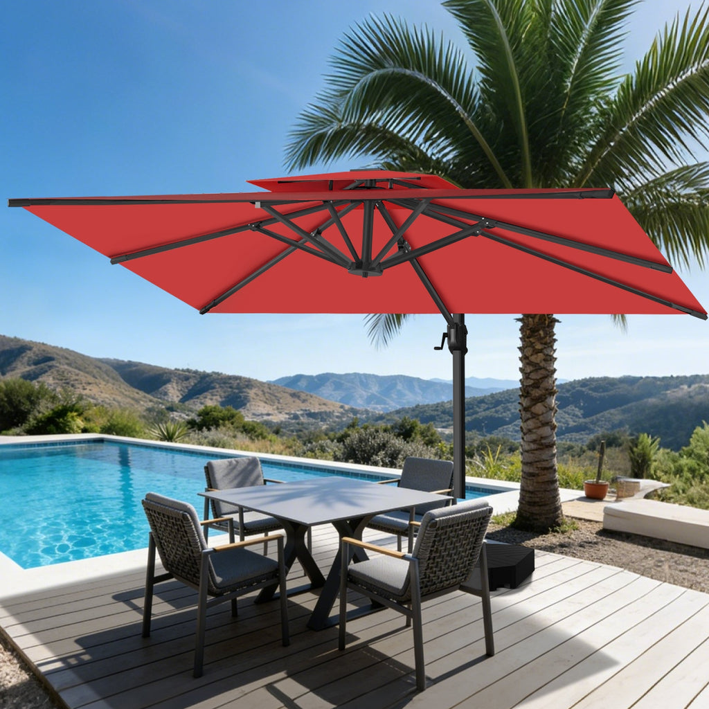 Aegis Pro All-Weather Cantilever Parasol – Reinforced & Powder-Coated Aluminium Ribs and Pole