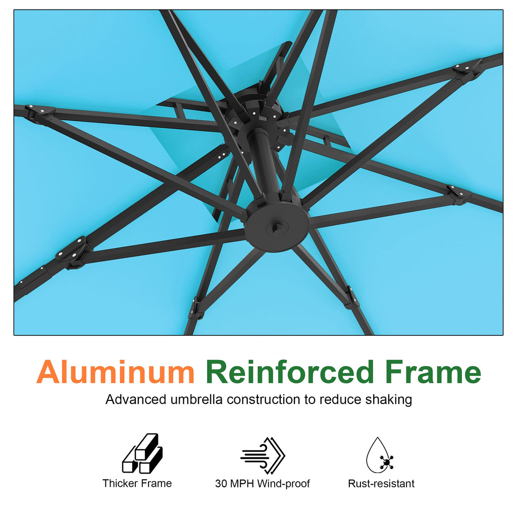 Aegis Pro All-Weather Cantilever Parasol – Reinforced & Powder-Coated Aluminium Ribs and Pole