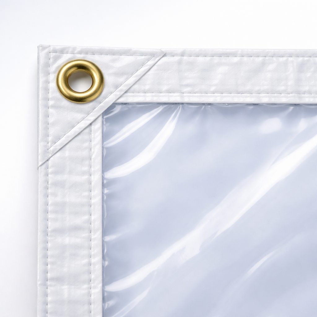 Clear Tarpaulin Sheet 320gsm Heavy Duty – Transparent PVC Cover with Brass Eyelets for Professional and Domestic Use