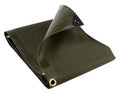 Waterproof Tarpaulin Sheet 560gsm PVC – Heavy Duty Ultra Tough Cover with 20mm Brass Eyelets for Industrial Use Green