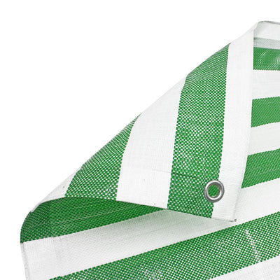 Heavy Duty Striped Waterproof Tarpaulin Sheet 170gsm - Reinforced Market Stall Cover with Eyelets - UV Protected UK Tarp