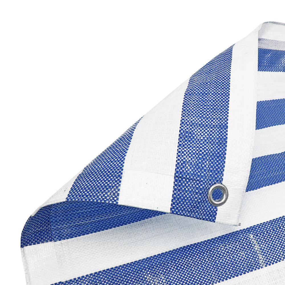 Heavy Duty Striped Waterproof Tarpaulin Sheet 170gsm - Reinforced Market Stall Cover with Eyelets - UV Protected UK Tarp