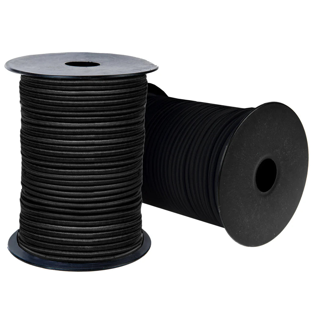 Black Bungee Cord Reel – Heavy Duty Elastic Shock Cord (6mm–10mm)