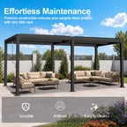 Atlantic Premium Louvred Pergola with Adjustable Roof Panels, Integrated Gutter System & Freestanding All-Weather Shelter