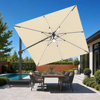 Aegis Signature Rotating Cantilever Garden Parasol with Adjustable Tilt – Large Outdoor Sun Parasol, Includes Free Protective Cover