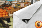 200gsm Flame Retardant White Tarpaulin – Outdoor & Industrial Use